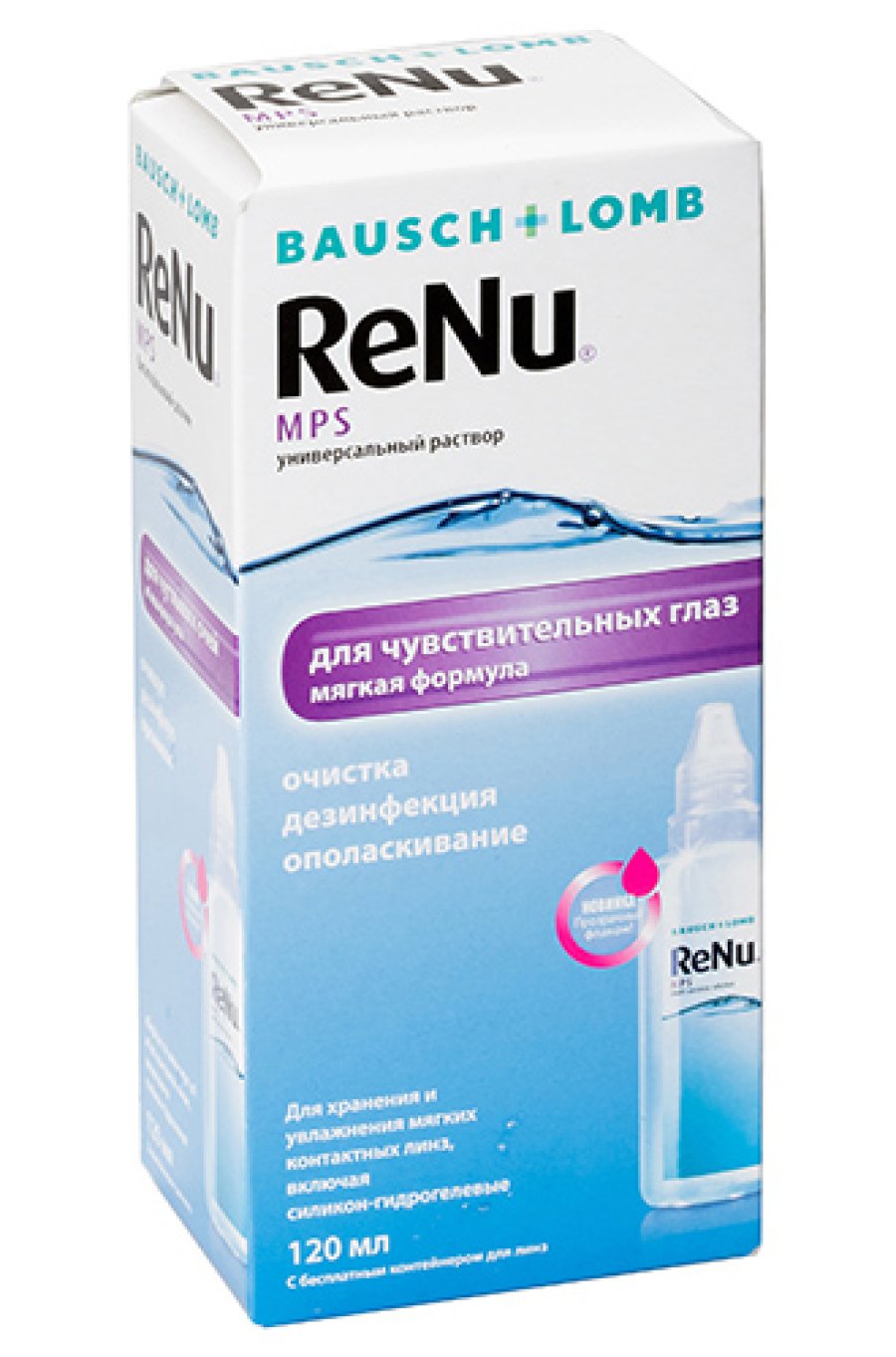 Растворы для очистки линз Раствор для очистки линз ReNu MPS Фото №2 - linza.ua